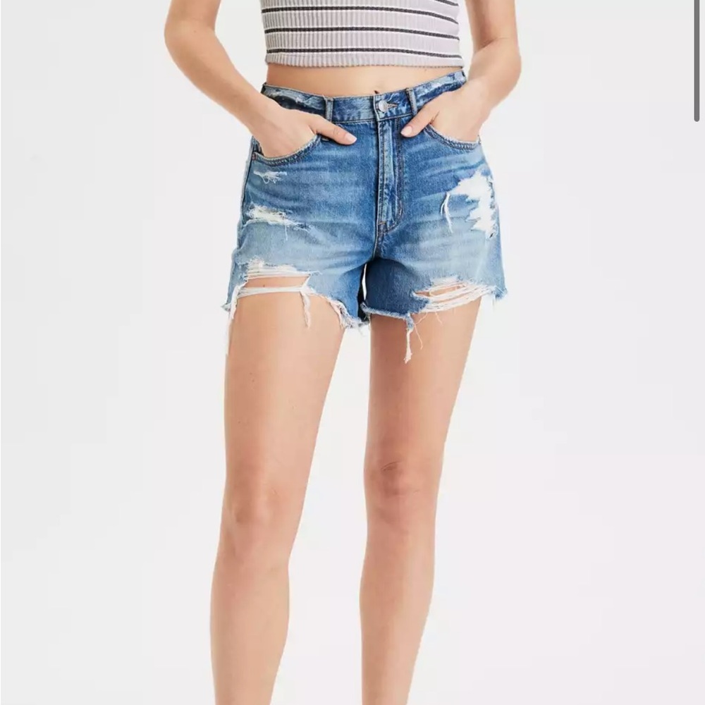AE 90’s Boyfriend Denim Shorts Size 0 High Waisted Distressed American Eagle AEO